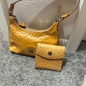 Dooney Bourke Ostrich small handbag and wallet